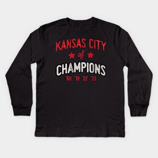 Kansas City Of 4x Champions Kids Long Sleeve T-Shirt